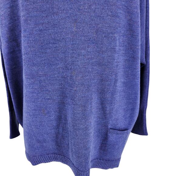 Elegant Blue Cowl Neck Sweater - Picture 6 of 9